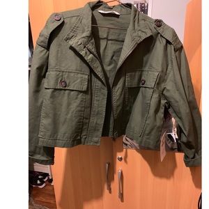 Zara cropped army green jacket